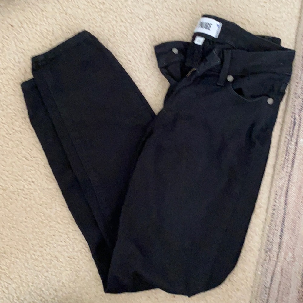 Paige black skinny jean vertugo crop